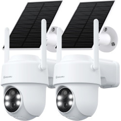 GALAYOU Überwachungskamera Aussen Solar Akku - 2K PTZ Kabellose Kamera Outdoor mit Solarpanel, PIR Bewegungsmelder, Farbige