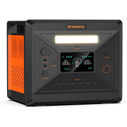Greenery G2500 Tragbare Powerstation 2304Wh LiFePO4 Akku,2500W Solar Generatoren,mit AC/Auto Zigärettenänzünder/USB Ausgabe, für