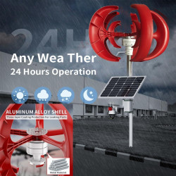 HUIZHITENGDA 1500W-3500W Windturbinen Generator Kit mit vertikaler Achse, 12V 24V 48V 5 Blätter Kleine Windmühle Freie Energie