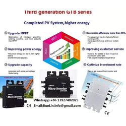 600W Micro Inverter Solar Grid Tie Inverter WIFI Control Micro Wechselrichter Solar Inverter Controller 120 230V AC Outlets Auto
