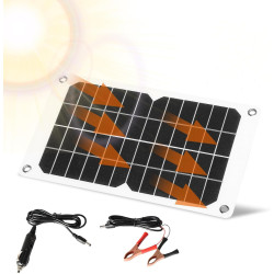 Jadeshay Solarladegerät 20W Tragbares Solarpanel 12V Tragbares Ladegerät für Solarmodul mit Kfz-Ladeanschluss Clip für