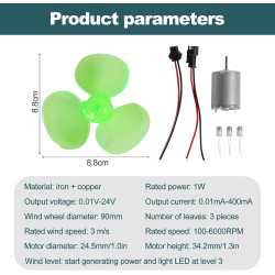 Jadeshay Windräder, Windgenerator, 90mm Wind Strom Generator, Mini Generator Windräder Windkraftanlage Modell-DIY-Kits mit