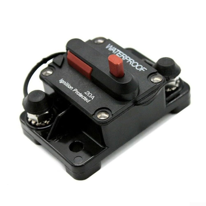 Kfz-Leistungsschalter, 20 A Leitungsschutzschalter-Halter, 12-48 V Gleichstrom, Boot, Marine, manueller Reset-Schalter mit Kfz-Leistungsschalter, 20 A Leitungsschutzschalter-Halter, 12-48 V Gleichstrom, Boot, Marine, manueller Reset-Schalter mit
