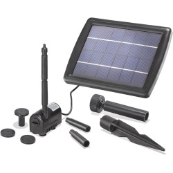 esotec Solar Pumpensystem WATERSPLASH 2/175, Komplettset, Teichpumpe Springbrunnenpumpe, Solarbrunnen außen, Sprinklerpumpe,