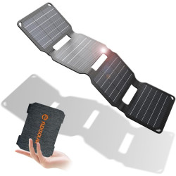 Solar Ladegerät 40W, FlexSolar ETFE Monokristallines Solarpanel Faltbar 3-Port USB PD18W QC3.0 Type-C Tragbares Solarladegerät