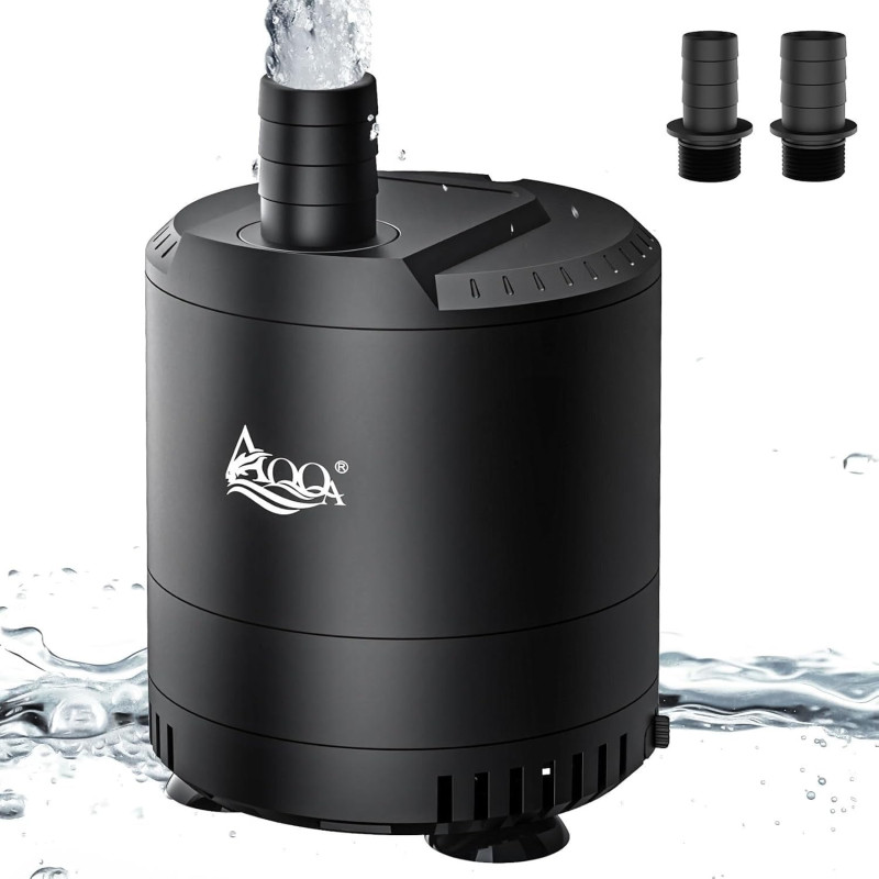 AQQA Aquarium Wasserpumpe, 6W Ultra Leise Aquarium Tauchpumpe,600L/H Aquarium Pumpe mit Verstellbarem Schalter und 2 Düsen für AQQA Aquarium Wasserpumpe, 6W Ultra Leise Aquarium Tauchpumpe,600L/H Aquarium Pumpe mit Verstellbarem Schalter und 2 Düsen für