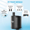 AQQA Aquarium Wasserpumpe, 6W Ultra Leise Aquarium Tauchpumpe,600L/H Aquarium Pumpe mit Verstellbarem Schalter und 2 Düsen für