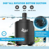 AQQA Aquarium Wasserpumpe, 6W Ultra Leise Aquarium Tauchpumpe,600L/H Aquarium Pumpe mit Verstellbarem Schalter und 2 Düsen für