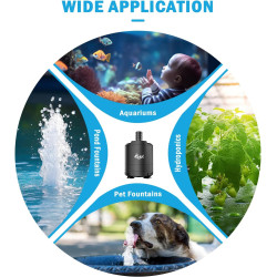 AQQA Aquarium Wasserpumpe, 6W Ultra Leise Aquarium Tauchpumpe,600L/H Aquarium Pumpe mit Verstellbarem Schalter und 2 Düsen für