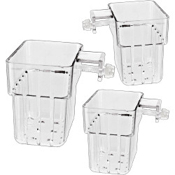 Aquarium-Pflanzkorb, transparent, für Hobbyisten und Profis, 3 Stück