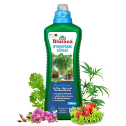 Blusana Hydroponik & Hydrokultur Dünger XL Flasche 1l NPK 7-3-6 Flüssigdünger für Zimmerpflanzen Obst & Gemüse in Nährlösung |