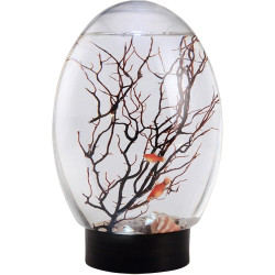 DAWCBVJQ Schreibtisch Aquarium, Desktop -Fischtank - Fischtank mit LED -Licht,Tragbares Lüfterzweigbaumverzier, Aquaponic