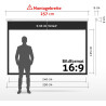 ESMART Economy EXM Motor-Leinwand 217 cm Bild 180 x 135 cm (89") | Format 4:3 | Fernbedienung | Heimkino elektrische Beamer