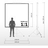 ESMART Economy EXM Motor-Leinwand 217 cm Bild 180 x 135 cm (89") | Format 4:3 | Fernbedienung | Heimkino elektrische Beamer