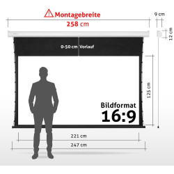 ESMART Economy EXM Motor-Leinwand 217 cm Bild 180 x 135 cm (89") | Format 4:3 | Fernbedienung | Heimkino elektrische Beamer