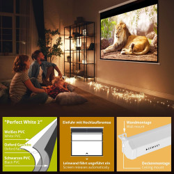 ESMART Economy EXM Motor-Leinwand 217 cm Bild 180 x 135 cm (89") | Format 4:3 | Fernbedienung | Heimkino elektrische Beamer