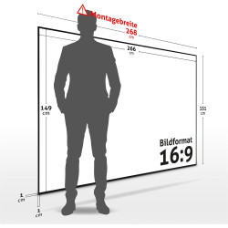 ESMART Economy EXM Motor-Leinwand 217 cm Bild 180 x 135 cm (89") | Format 4:3 | Fernbedienung | Heimkino elektrische Beamer