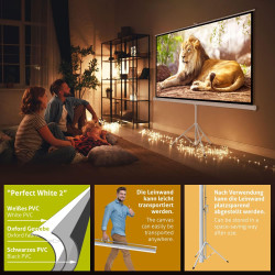 ESMART Economy EXM Motor-Leinwand 217 cm Bild 180 x 135 cm (89") | Format 4:3 | Fernbedienung | Heimkino elektrische Beamer