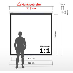 ESMART Economy EXM Motor-Leinwand 217 cm Bild 180 x 135 cm (89") | Format 4:3 | Fernbedienung | Heimkino elektrische Beamer