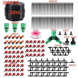 HUAZIZ 200 Stück Bewässerung Kit, 50 Meter Tropfbewässerung Garten Bewässerungssystem DIY Micro Drip System Automatische