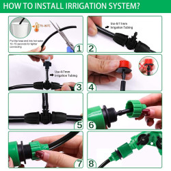 HUAZIZ 200 Stück Bewässerung Kit, 50 Meter Tropfbewässerung Garten Bewässerungssystem DIY Micro Drip System Automatische