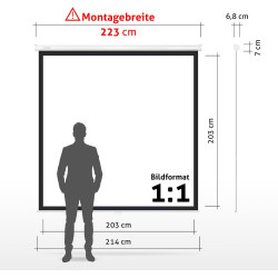 ESMART Economy EXM Motor-Leinwand 217 cm Bild 180 x 135 cm (89") | Format 4:3 | Fernbedienung | Heimkino elektrische Beamer