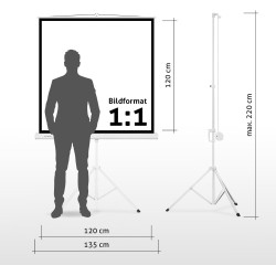 ESMART Economy EXM Motor-Leinwand 217 cm Bild 180 x 135 cm (89") | Format 4:3 | Fernbedienung | Heimkino elektrische Beamer