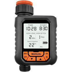 Kavolet Sprinkler-Timer mit Regensensor, Bewässerungsuhr für Gartenschlauch, 1 Ausgang, großer LCD-Bildschirm, programmierbarer