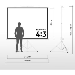 ESMART Economy EXM Motor-Leinwand 217 cm Bild 180 x 135 cm (89") | Format 4:3 | Fernbedienung | Heimkino elektrische Beamer