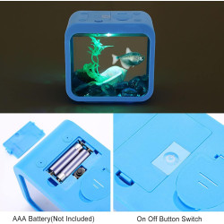 Mini-Aquarium, LED-Licht, Kleines Betta-Aquarium, Starter-Set, Transparentes Aquarium-Starter-Set mit Futterloch für