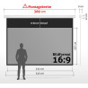 ESMART Economy EXM Motor-Leinwand 217 cm Bild 180 x 135 cm (89") | Format 4:3 | Fernbedienung | Heimkino elektrische Beamer
