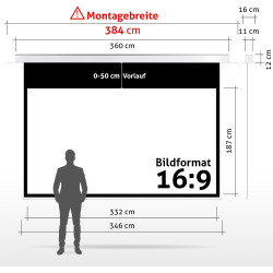 ESMART Economy EXM Motor-Leinwand 217 cm Bild 180 x 135 cm (89") | Format 4:3 | Fernbedienung | Heimkino elektrische Beamer