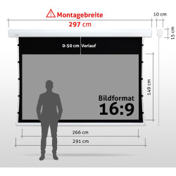 ESMART Economy EXM Motor-Leinwand 217 cm Bild 180 x 135 cm (89") | Format 4:3 | Fernbedienung | Heimkino elektrische Beamer