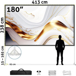 ESMART Economy EXM Motor-Leinwand 217 cm Bild 180 x 135 cm (89") | Format 4:3 | Fernbedienung | Heimkino elektrische Beamer