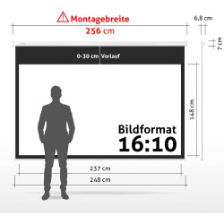 ESMART Economy EXM Motor-Leinwand 217 cm Bild 180 x 135 cm (89") | Format 4:3 | Fernbedienung | Heimkino elektrische Beamer
