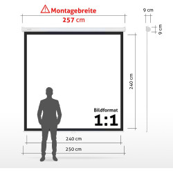 ESMART Economy EXM Motor-Leinwand 217 cm Bild 180 x 135 cm (89") | Format 4:3 | Fernbedienung | Heimkino elektrische Beamer