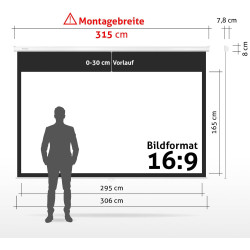 ESMART Economy EXM Motor-Leinwand 217 cm Bild 180 x 135 cm (89") | Format 4:3 | Fernbedienung | Heimkino elektrische Beamer