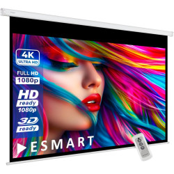 ESMART Economy EXM Motor-Leinwand 217 cm Bild 180 x 135 cm (89") | Format 4:3 | Fernbedienung | Heimkino elektrische Beamer