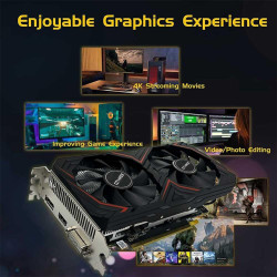 QTHREE Radeon RX 580 Grafikkarte, 8G D5 256-bit, HDMI DisplayPort DVI, DirectX 12, 8 PIN Additional Power Connector, PCI Express