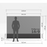 ESMART Economy EXM Motor-Leinwand 217 cm Bild 180 x 135 cm (89") | Format 4:3 | Fernbedienung | Heimkino elektrische Beamer