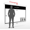 ESMART Economy EXM Motor-Leinwand 217 cm Bild 180 x 135 cm (89") | Format 4:3 | Fernbedienung | Heimkino elektrische Beamer