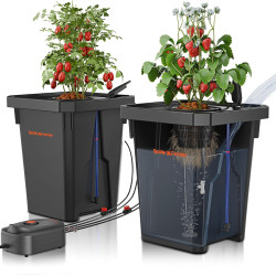 Spider Farmer DWC Hydrokultur Anbausystem mit 27 Liter/7 Gallonen Tiefwasserkultur, Neues Dreieckige Abdeckung Design,