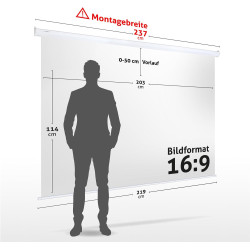 ESMART Economy EXM Motor-Leinwand 217 cm Bild 180 x 135 cm (89") | Format 4:3 | Fernbedienung | Heimkino elektrische Beamer