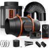 Spider Farmer Abluftset 100mm/4 Inch Rohrventilator mit GGS Temp Feucht Controller, WiFi App Steuerung, Aktivkohlefilter