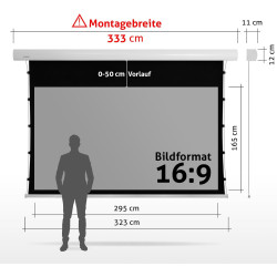 ESMART Economy EXM Motor-Leinwand 217 cm Bild 180 x 135 cm (89") | Format 4:3 | Fernbedienung | Heimkino elektrische Beamer