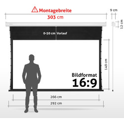 ESMART Economy EXM Motor-Leinwand 217 cm Bild 180 x 135 cm (89") | Format 4:3 | Fernbedienung | Heimkino elektrische Beamer