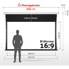 ESMART Economy EXM Motor-Leinwand 217 cm Bild 180 x 135 cm (89") | Format 4:3 | Fernbedienung | Heimkino elektrische Beamer