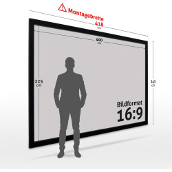 ESMART Economy EXM Motor-Leinwand 217 cm Bild 180 x 135 cm (89") | Format 4:3 | Fernbedienung | Heimkino elektrische Beamer
