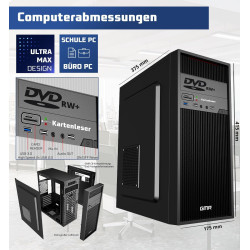 GMR Ultra Max i7 Office PC - Business Office Computer | 3 Jahre Garantie | 32 GB RAM | 2000GB SSD | DVD±RW | USB 3 | Windows 11