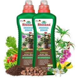 Blusana Premium Universal Flüssigdünger NPK Dünger 6-3-6 für Zierpflanzen Obst- und Gemüse Hydrokultur Erde Hydroponik